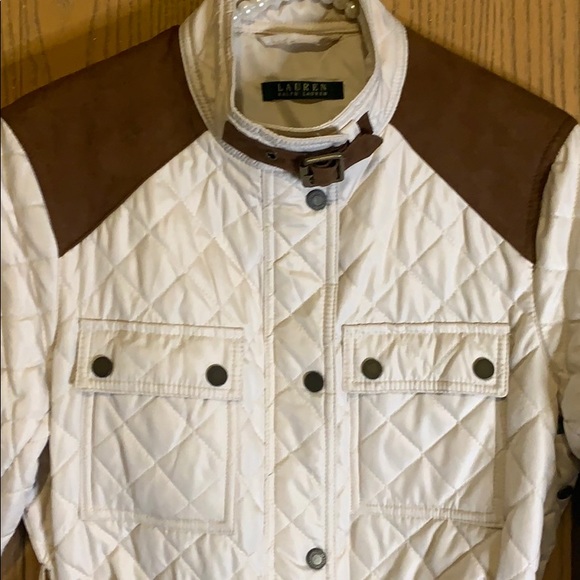 New LAUREN RALPH LAUREN Cream/brown color coat - Picture 3 of 10